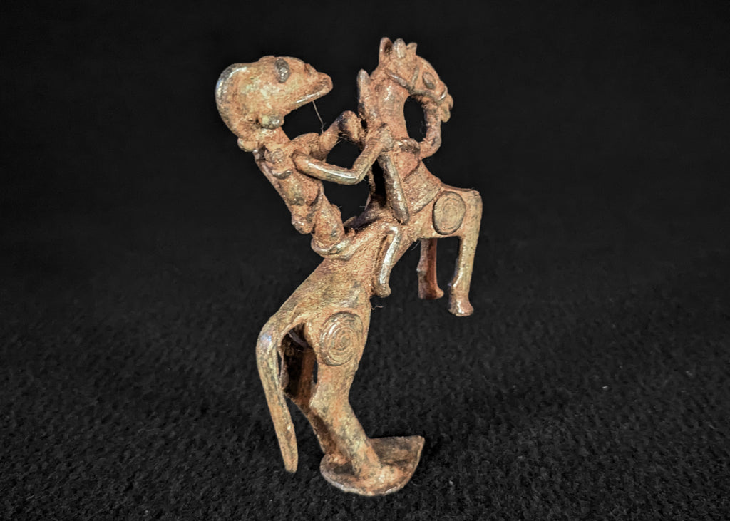 Dogon bronze rider statue