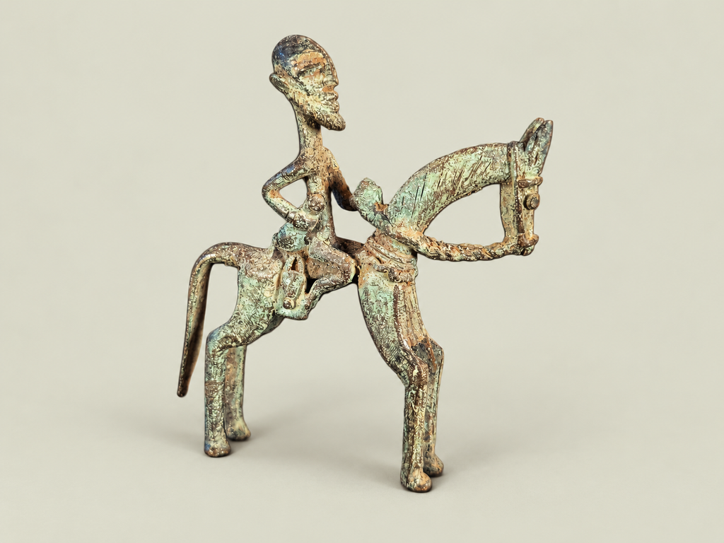 Small Dogon Horse Rider – African Bronze – Handmade in Mali