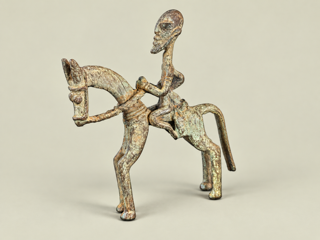 Small Dogon Horse Rider – African Bronze – Handmade in Mali