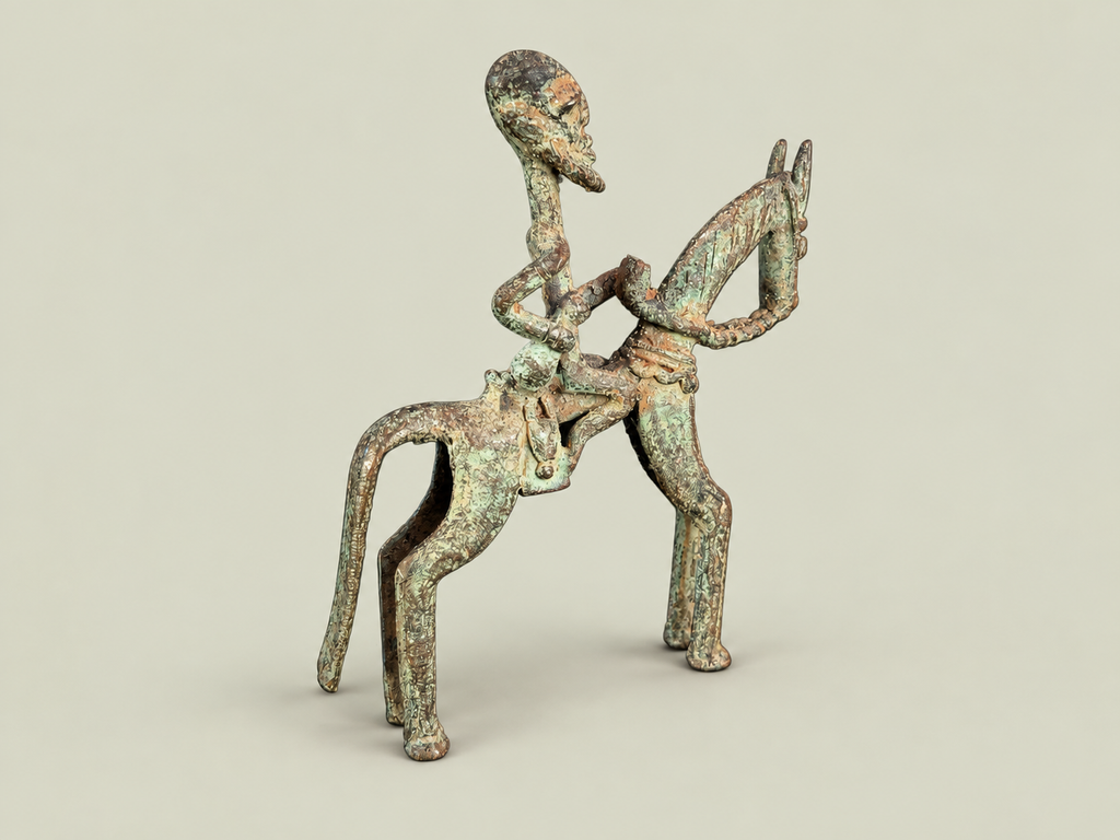 Small Dogon Horse Rider – African Bronze – Handmade in Mali