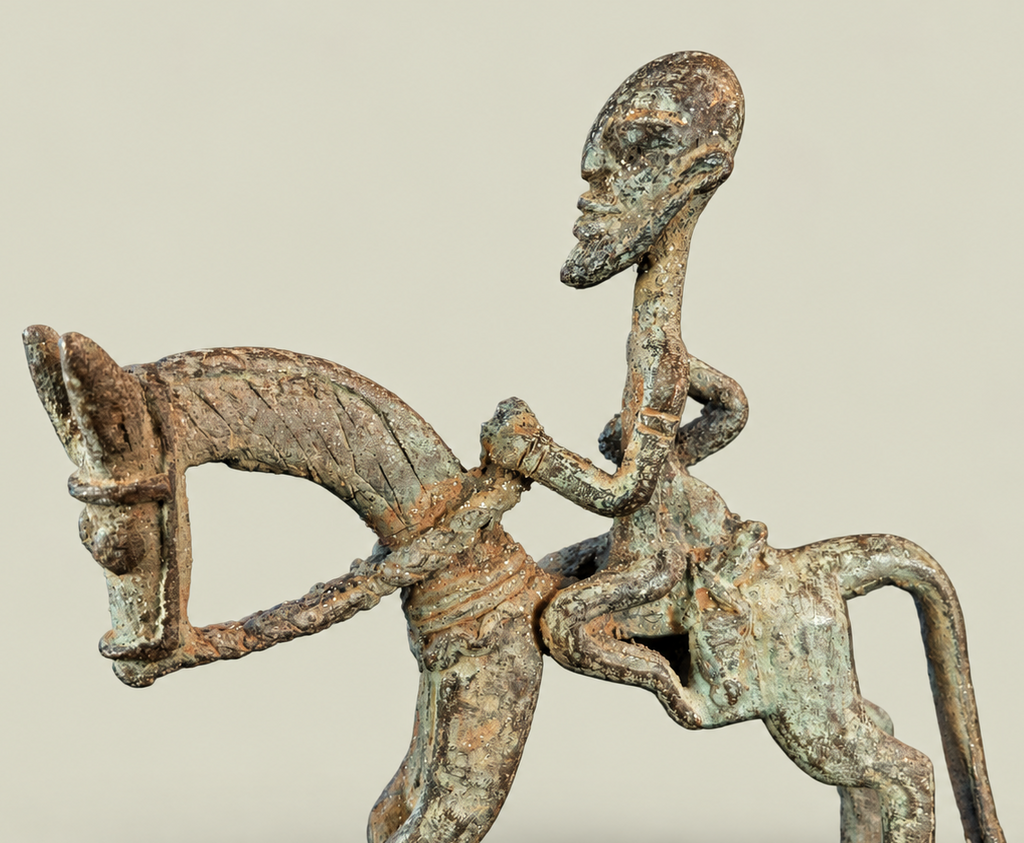 Small Dogon Horse Rider – African Bronze – Handmade in Mali