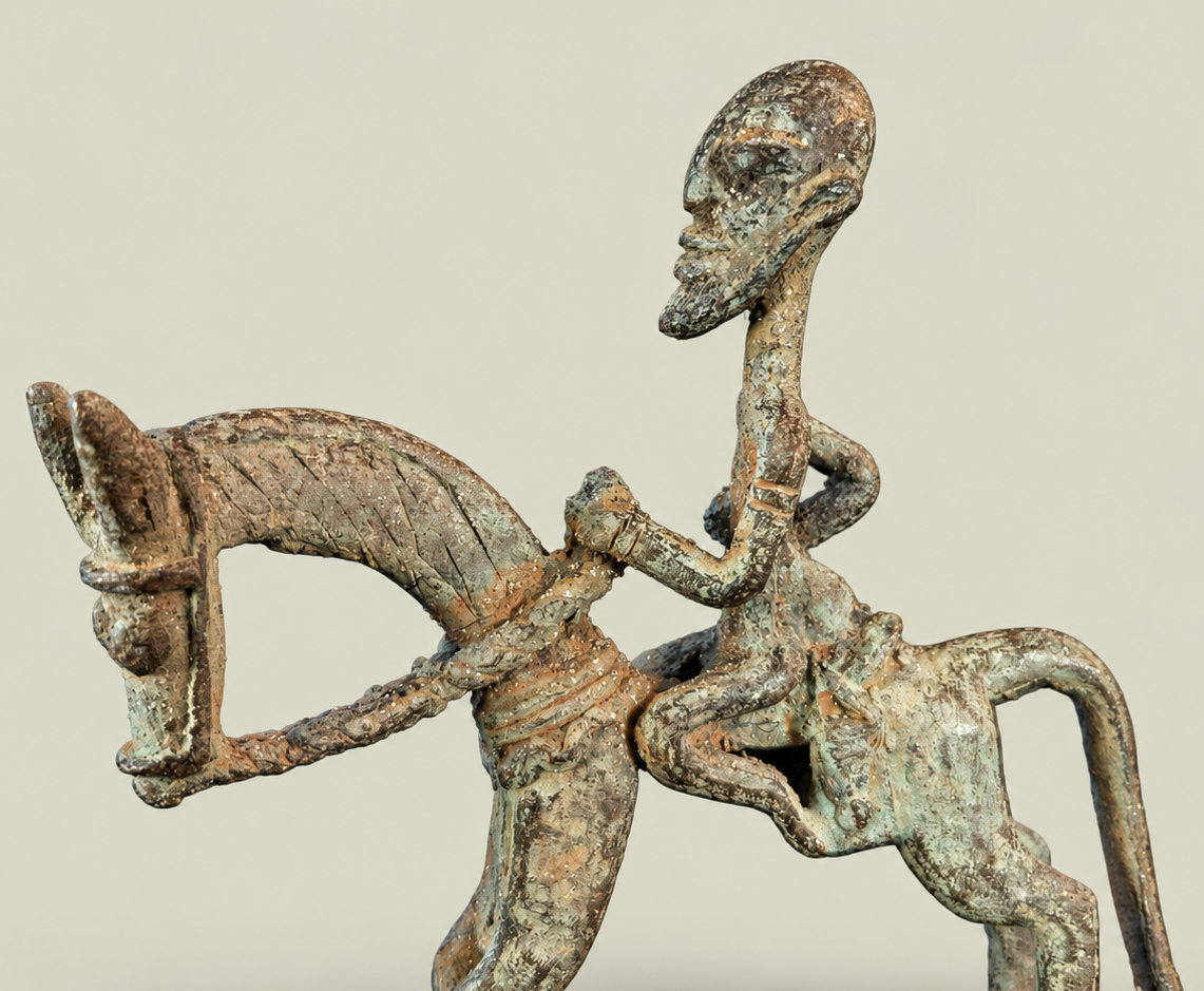 Small Dogon Horse Rider – African Bronze – Handmade in Mali