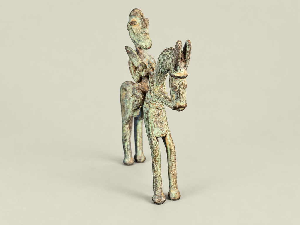 Dogon Small Rider on Horseback – African Bronze – Handmade in Mali