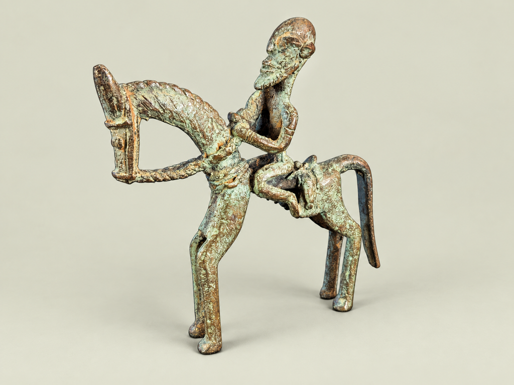 Dogon Small Rider on Horseback – African Bronze – Handmade in Mali