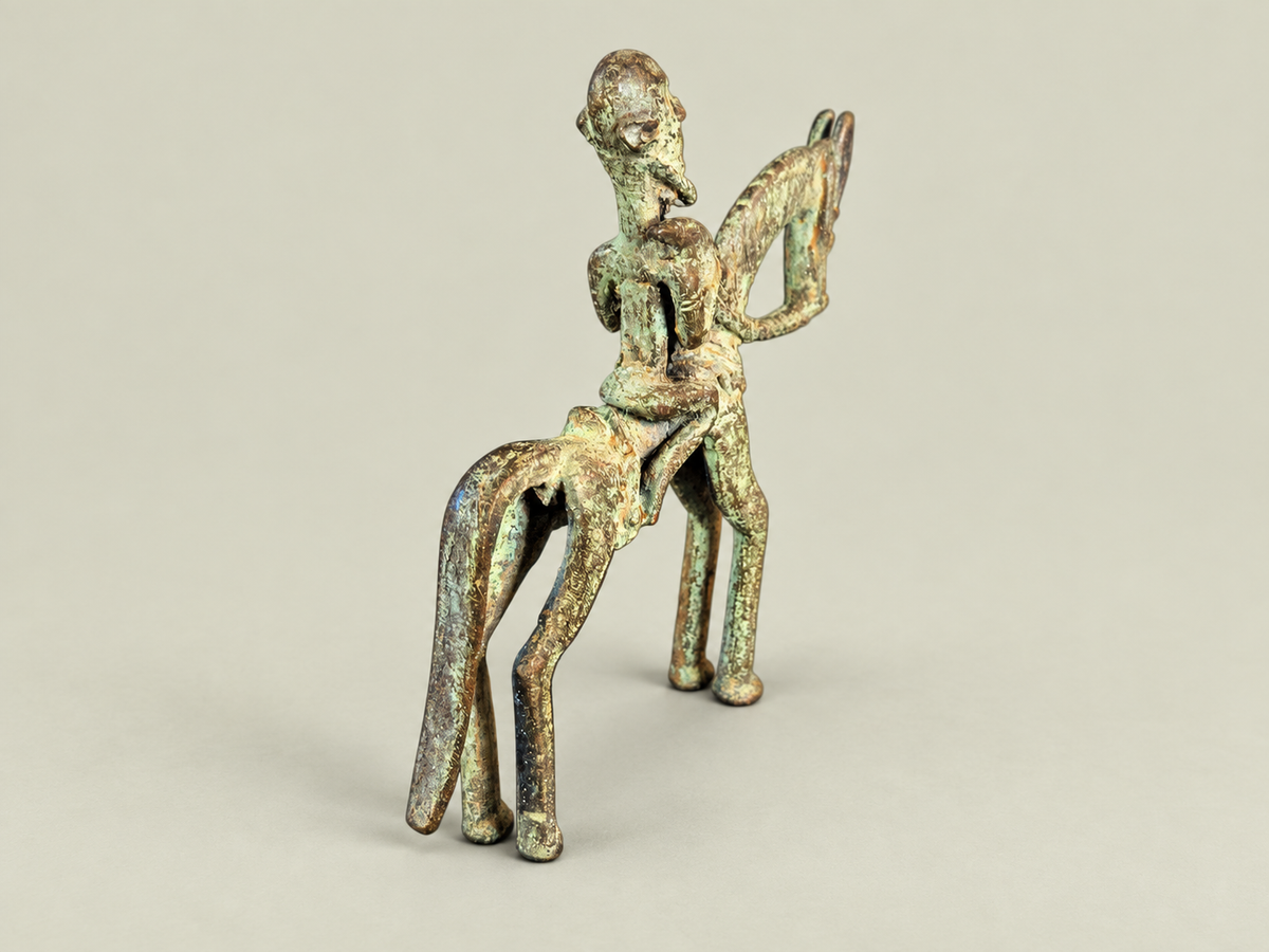 Dogon Small Rider on Horseback – African Bronze – Handmade in Mali