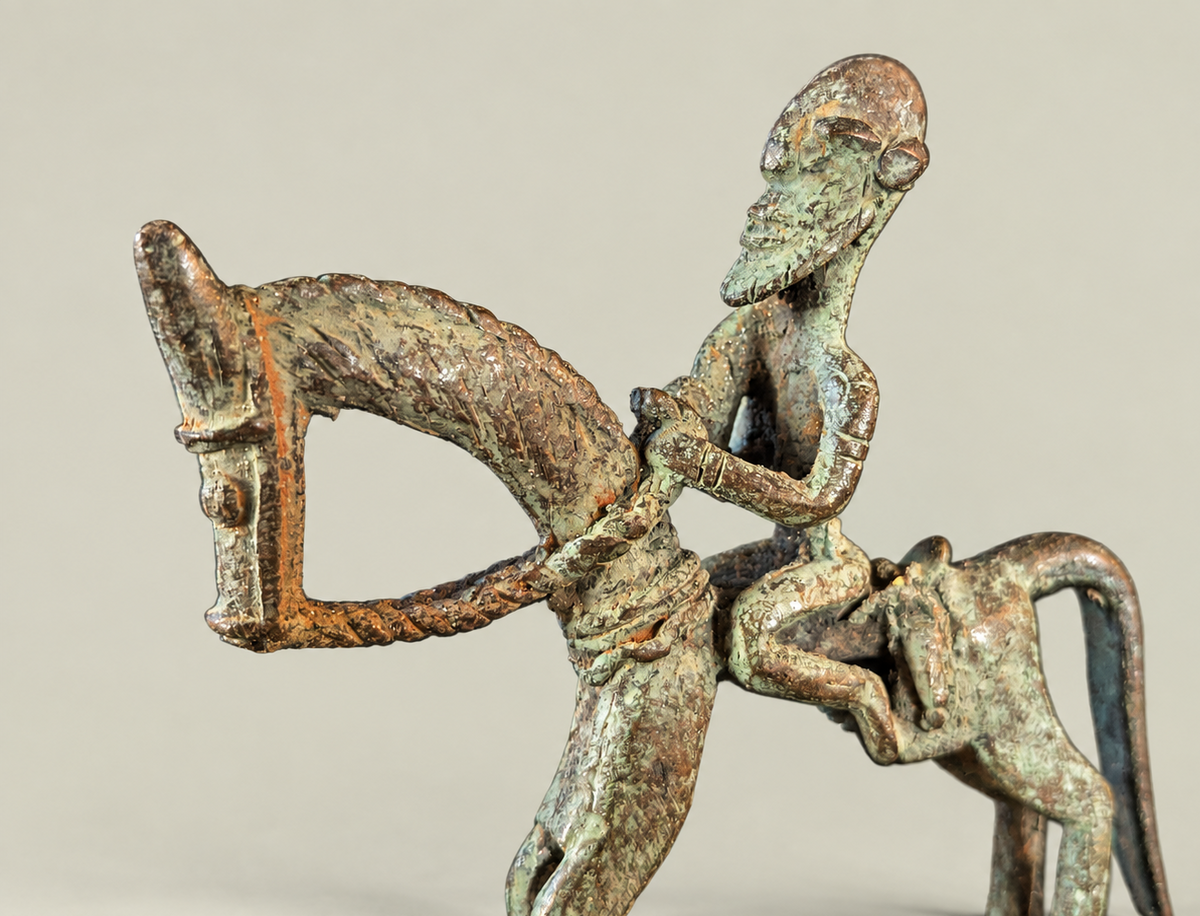 Dogon Small Rider on Horseback – African Bronze – Handmade in Mali