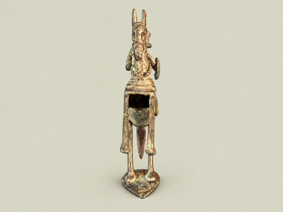 Medium Dogon Rider on Rearing Horse – African Bronze – Handmade in Mali