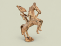 Medium Dogon Man on Rearing Horse – African Bronze – Handmade in Mali