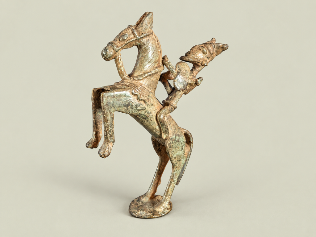 Medium Dogon Horseman – African Bronze – Handmade in Mali