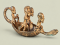 Small Dogon Boat with Figures – African Bronze – Handmade in Mali