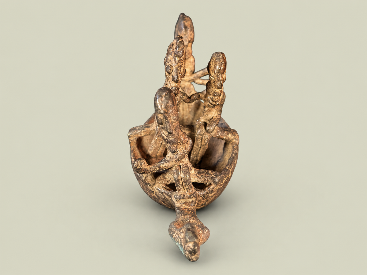 Small Dogon Boat with Figures – African Bronze – Handmade in Mali