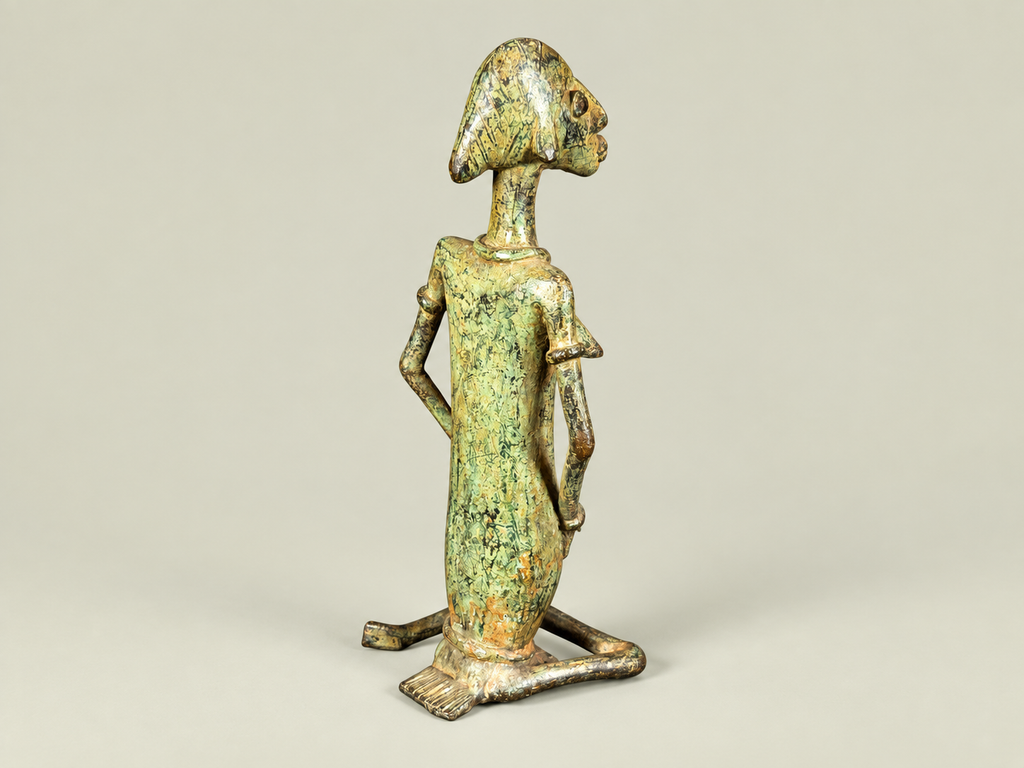 Dogon Kneeling Woman Figure – African Bronze – Handmade in Mali