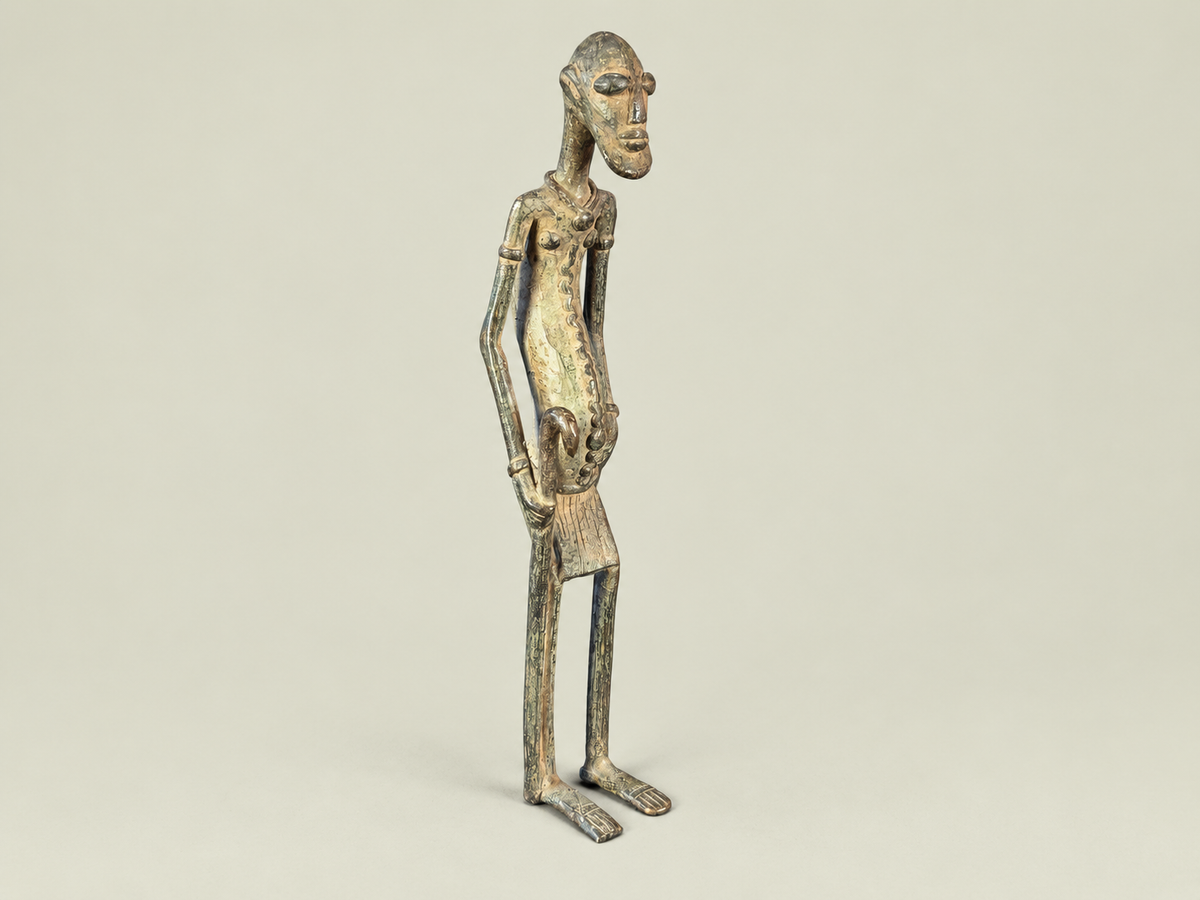 Dogon Elder Male Figure – African Bronze – Handmade in Mali