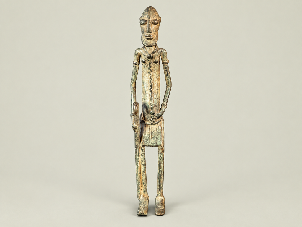Dogon Elder Male Figure – African Bronze – Handmade in Mali