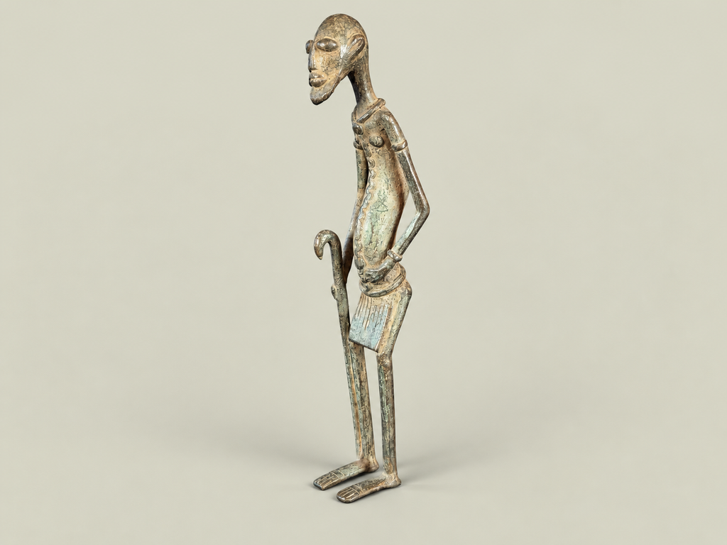 Dogon Elder Male Figure – African Bronze – Handmade in Mali