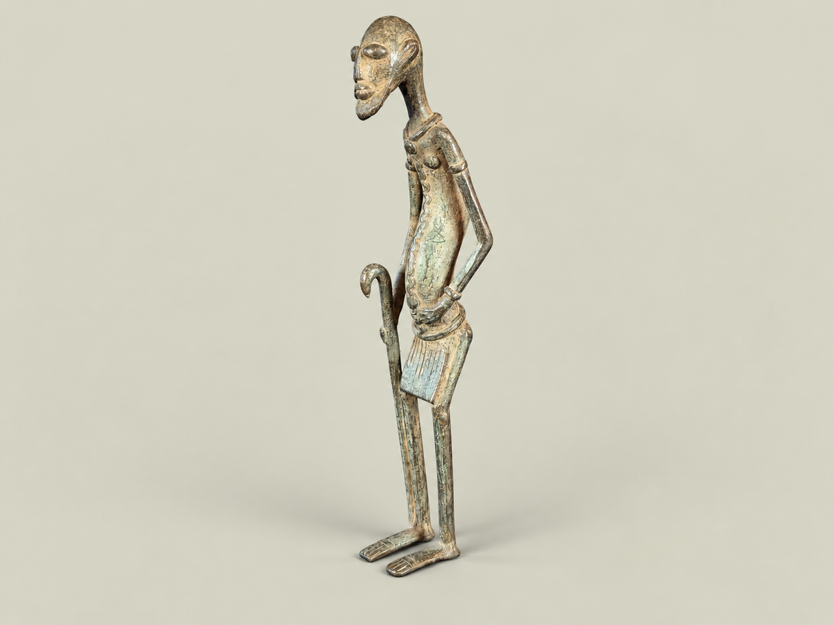 Dogon Elder Male Figure – African Bronze – Handmade in Mali