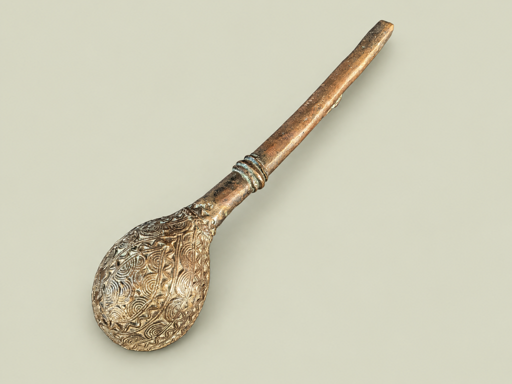 Dogon Ceremonial Spoon – African Bronze – Handmade in Mali