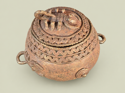 Dogon Bronze Cup with Scorpion Lid – African Bronze – Handmade in Mali