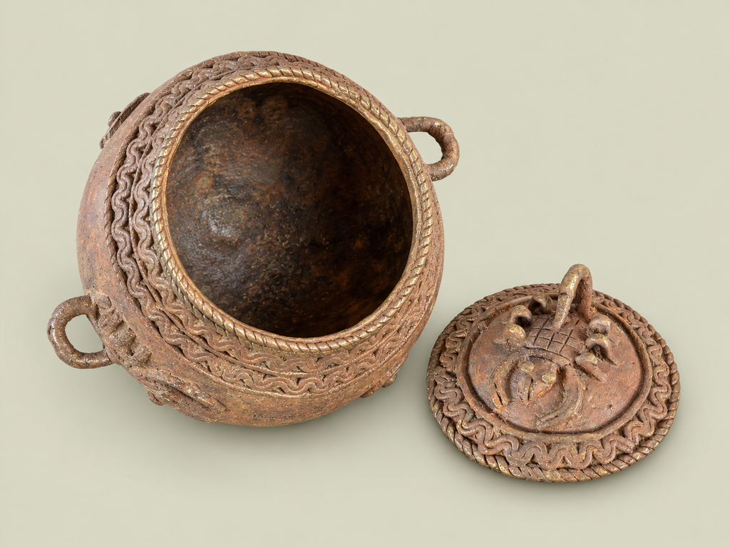 Dogon Bronze Cup with Scorpion Lid – African Bronze – Handmade in Mali