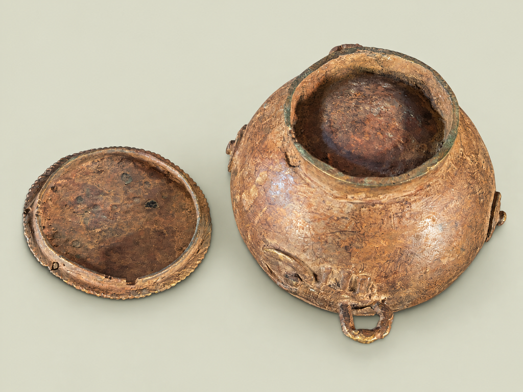 Bronze Dogon Cup with Sculptural Lid – African Bronze – Handmade in Mali