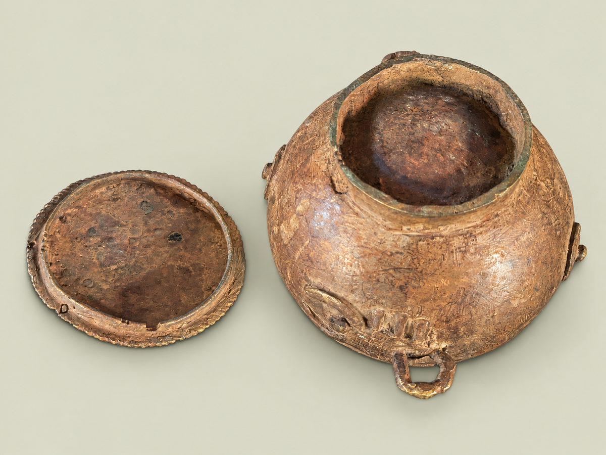 Bronze Dogon Cup with Sculptural Lid – African Bronze – Handmade in Mali
