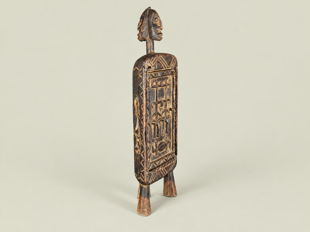 Dogon Pharmacopoeia Box with Carved Figures – Hand-Carved Wood – Handmade in Mali