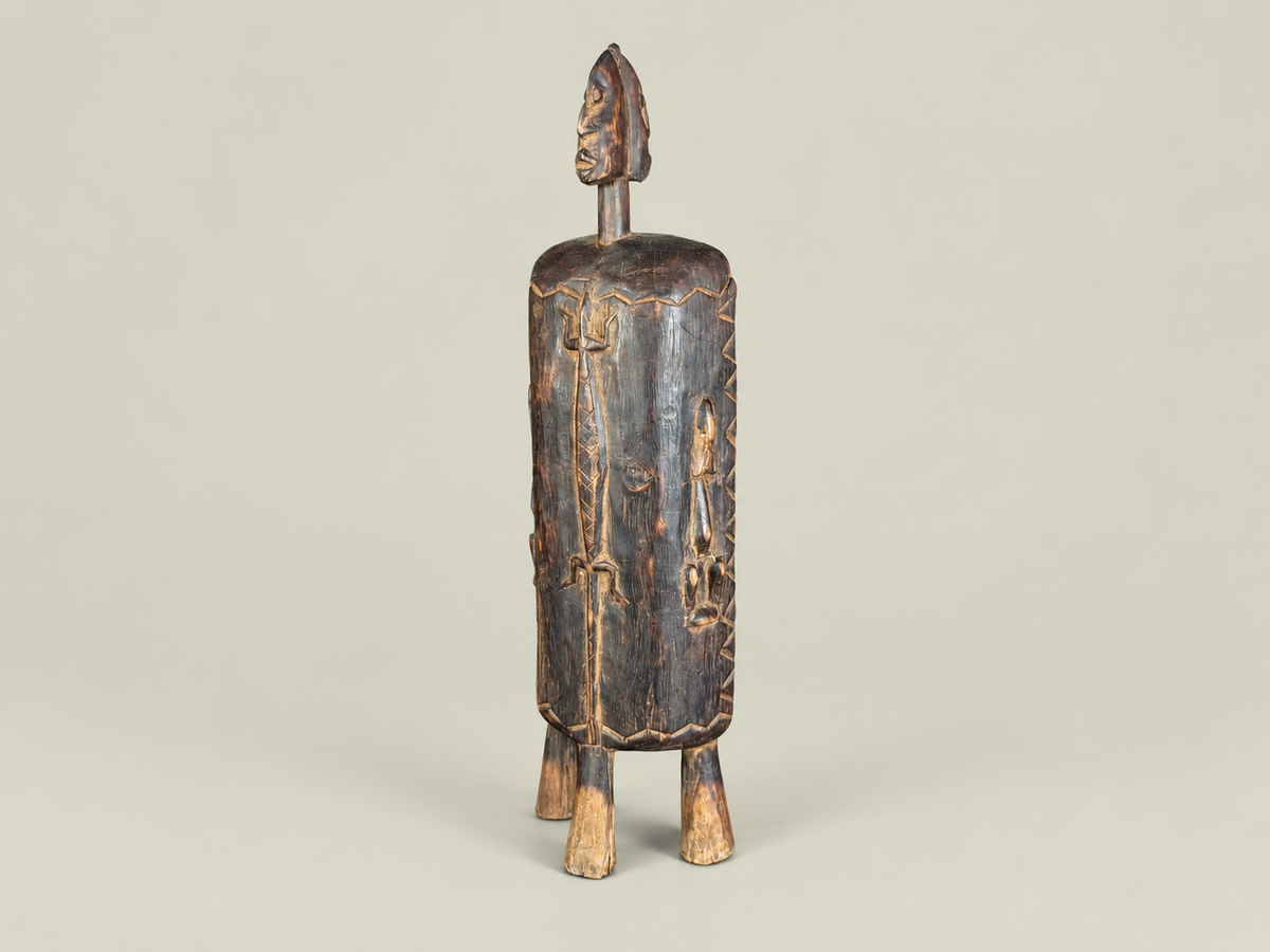 Dogon Pharmacopoeia Box with Carved Figures – Hand-Carved Wood – Handmade in Mali