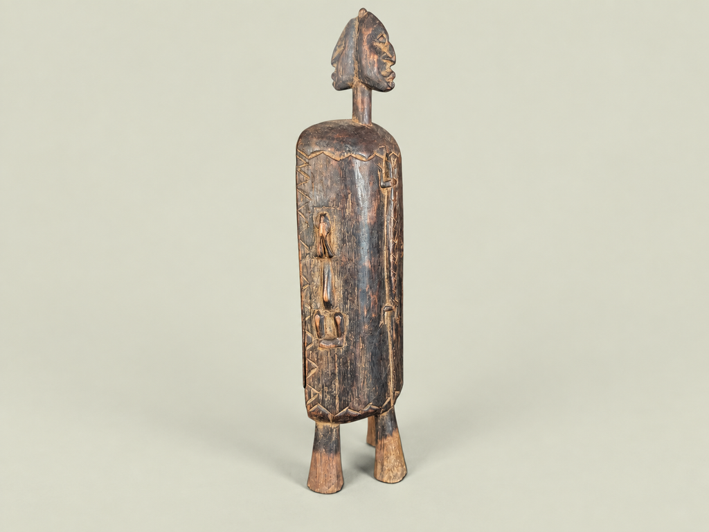 Dogon Pharmacopoeia Box with Carved Figures – Hand-Carved Wood – Handmade in Mali