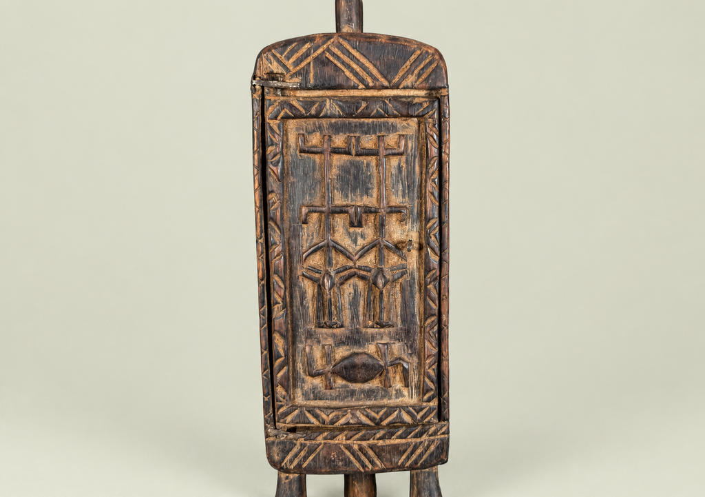 Dogon Pharmacopoeia Box with Carved Figures – Hand-Carved Wood – Handmade in Mali