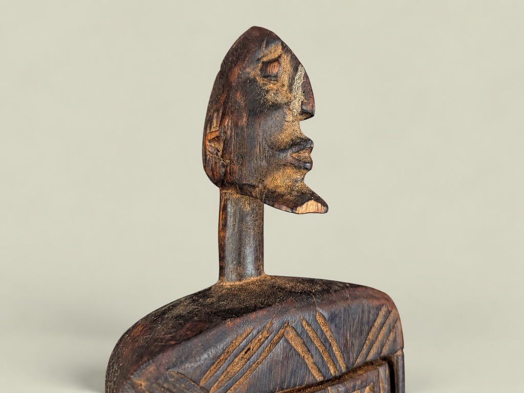 Dogon Wooden Medicine Cabinet with Carved Figures – Hand-Carved Wood – Handmade in Mali